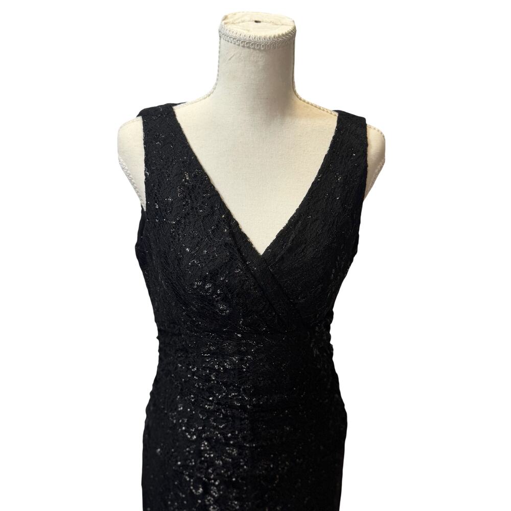 Lauren Ralph Lauren Black Lace Dress Women’s 10 Evening Occasion Event Wedding - Picture 14 of 16